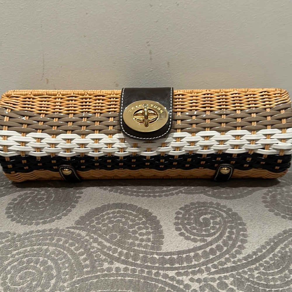 Trina Turk straw clutch